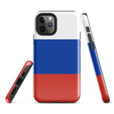 Russia Russian Flag iPhone Case 15 14 13 12 11 Pro Max Plus Mini Tough Fitted Hard Protective Shell Glossy Rubber Phone Case Gift Idea