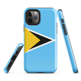 Saint Lucia Lucian Flag iPhone Case 15 14 13 12 11 Pro Max Plus Mini Gift Ideas Country Map Skyline Gift For Her Him Ideas Travel  Souvenir