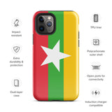 Myanmar Burma Burmese Flag iPhone Case 15 14 13 12 11 Pro Max Plus Mini Gift Travel Souvenir