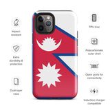 Funda para iPhone 15, 14, 13, 12, 11 Pro Max Plus Mini con bandera de Nepal, regalo de recuerdo de viaje