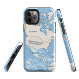 World map travelling North America iPhone Case 15 14 13 12 11 Pro Max Plus Mini Gift Travel Souvenir