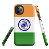 India Indian Flag iPhone Case 15 14 13 12 11 Pro Max Plus Mini Tough Fitted Hard Protective Shell Glossy Rubber Phone Case Gift Idea