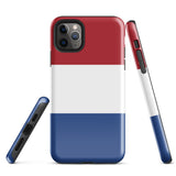 Netherlands Dutch Flag iPhone Case 15 14 13 12 11 Pro Max Plus Mini Tough Fitted Hard Protective Shell Glossy Rubber Phone Case Gift Idea