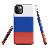 Russia Russian Flag iPhone Case 15 14 13 12 11 Pro Max Plus Mini Tough Fitted Hard Protective Shell Glossy Rubber Phone Case Gift Idea