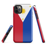 Philippines Filipino Flag iPhone Case 15 14 13 12 11 Pro Max Plus Mini Tough Fitted Hard Protective Shell Glossy Rubber Phone Case Gift Idea