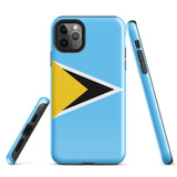 Saint Lucia Lucian Flag iPhone Case 15 14 13 12 11 Pro Max Plus Mini Gift Ideas Country Map Skyline Gift For Her Him Ideas Travel  Souvenir