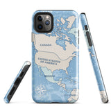 World map travelling North America iPhone Case 15 14 13 12 11 Pro Max Plus Mini Gift Travel Souvenir