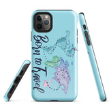 Born to travel iPhone Case 15 14 13 12 11 Pro Max Plus Mini Gift Travel Souvenir