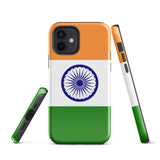 India Indian Flag iPhone Case 15 14 13 12 11 Pro Max Plus Mini Tough Fitted Hard Protective Shell Glossy Rubber Phone Case Gift Idea