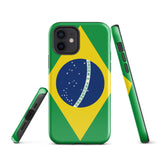 Brazil Brasil Brazilian Flag iPhone 15 14 13 12 11 Pro Max Plus Mini Phone Case iPhone Tough Rugged Protective iPhone case