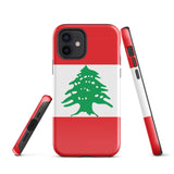 Lebanon Lebanese Flag iPhone Case 15 14 13 12 11 Pro Max Plus Mini Tough Fitted Hard Protective Shell Glossy Rubber Phone Case Gift Idea