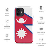 Funda para iPhone 15, 14, 13, 12, 11 Pro Max Plus Mini con bandera de Nepal, regalo de recuerdo de viaje