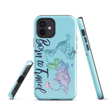 Born to travel iPhone Case 15 14 13 12 11 Pro Max Plus Mini Gift Travel Souvenir