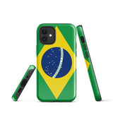 Brazil Brasil Brazilian Flag iPhone 15 14 13 12 11 Pro Max Plus Mini Phone Case iPhone Tough Rugged Protective iPhone case