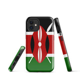 Kenya kenyan Flag iPhone Case 15 14 13 12 11 Pro Max Plus Mini Tough Fitted Hard Protective Shell Glossy Rubber Phone Case Gift Idea