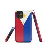 Philippines Filipino Flag iPhone Case 15 14 13 12 11 Pro Max Plus Mini Tough Fitted Hard Protective Shell Glossy Rubber Phone Case Gift Idea