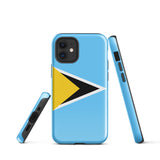 Saint Lucia Lucian Flag iPhone Case 15 14 13 12 11 Pro Max Plus Mini Gift Ideas Country Map Skyline Gift For Her Him Ideas Travel  Souvenir