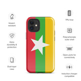 Myanmar Burma Burmese Flag iPhone Case 15 14 13 12 11 Pro Max Plus Mini Gift Travel Souvenir