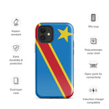 Democratic Republic of the Congo Kinshasa Flag iPhone Case 15 14 13 12 11 Pro Max Plus Mini Gift Travel Souvenir