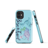 Born to travel iPhone Case 15 14 13 12 11 Pro Max Plus Mini Gift Travel Souvenir