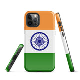 India Indian Flag iPhone Case 15 14 13 12 11 Pro Max Plus Mini Tough Fitted Hard Protective Shell Glossy Rubber Phone Case Gift Idea