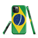 Brazil Brasil Brazilian Flag iPhone 15 14 13 12 11 Pro Max Plus Mini Phone Case iPhone Tough Rugged Protective iPhone case