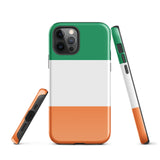 Ireland Éire Irish Flag iPhone Case 15 14 13 12 11 Pro Max Plus Mini Tough Fitted Hard Protective Shell Glossy Rubber Phone Case Gift Idea