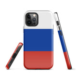 Russia Russian Flag iPhone Case 15 14 13 12 11 Pro Max Plus Mini Tough Fitted Hard Protective Shell Glossy Rubber Phone Case Gift Idea