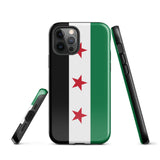 Funda para iPhone 15, 14, 13, 12 y 11 Pro Max Plus Mini con la bandera de Siria gratis Ideas de regalo Mapa del país Horizonte Regalo para ella Ideas para él Recuerdo de viaje