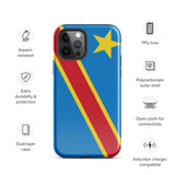 Democratic Republic of the Congo Kinshasa Flag iPhone Case 15 14 13 12 11 Pro Max Plus Mini Gift Travel Souvenir