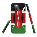 Kenya kenyan Flag iPhone Case 15 14 13 12 11 Pro Max Plus Mini Tough Fitted Hard Protective Shell Glossy Rubber Phone Case Gift Idea