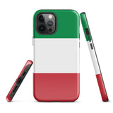 Italy Italian Flag iPhone Case 15 14 13 12 11 Pro Max Plus Mini Tough Fitted Hard Protective Shell Glossy Rubber Phone Case Gift Idea