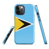 Saint Lucia Lucian Flag iPhone Case 15 14 13 12 11 Pro Max Plus Mini Gift Ideas Country Map Skyline Gift For Her Him Ideas Travel  Souvenir