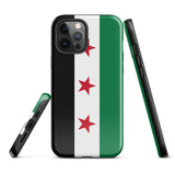 Funda para iPhone 15, 14, 13, 12 y 11 Pro Max Plus Mini con la bandera de Siria gratis Ideas de regalo Mapa del país Horizonte Regalo para ella Ideas para él Recuerdo de viaje