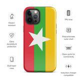 Myanmar Burma Burmese Flag iPhone Case 15 14 13 12 11 Pro Max Plus Mini Gift Travel Souvenir