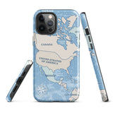 World map travelling North America iPhone Case 15 14 13 12 11 Pro Max Plus Mini Gift Travel Souvenir