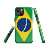 Brazil Brasil Brazilian Flag iPhone 15 14 13 12 11 Pro Max Plus Mini Phone Case iPhone Tough Rugged Protective iPhone case