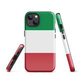 Italy Italian Flag iPhone Case 15 14 13 12 11 Pro Max Plus Mini Tough Fitted Hard Protective Shell Glossy Rubber Phone Case Gift Idea