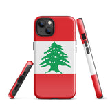 Lebanon Lebanese Flag iPhone Case 15 14 13 12 11 Pro Max Plus Mini Tough Fitted Hard Protective Shell Glossy Rubber Phone Case Gift Idea