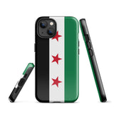 Funda para iPhone 15, 14, 13, 12 y 11 Pro Max Plus Mini con la bandera de Siria gratis Ideas de regalo Mapa del país Horizonte Regalo para ella Ideas para él Recuerdo de viaje