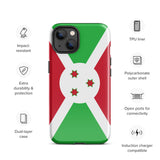 Burundi Burundian Flag iPhone Case 15 14 13 12 11 Pro Max Plus Mini Gift Travel Souvenir