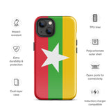 Myanmar Burma Burmese Flag iPhone Case 15 14 13 12 11 Pro Max Plus Mini Gift Travel Souvenir