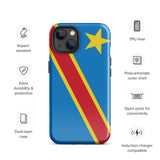 Democratic Republic of the Congo Kinshasa Flag iPhone Case 15 14 13 12 11 Pro Max Plus Mini Gift Travel Souvenir