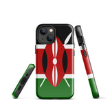 Kenya kenyan Flag iPhone Case 15 14 13 12 11 Pro Max Plus Mini Tough Fitted Hard Protective Shell Glossy Rubber Phone Case Gift Idea