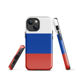 Russia Russian Flag iPhone Case 15 14 13 12 11 Pro Max Plus Mini Tough Fitted Hard Protective Shell Glossy Rubber Phone Case Gift Idea