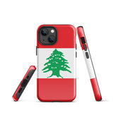 Lebanon Lebanese Flag iPhone Case 15 14 13 12 11 Pro Max Plus Mini Tough Fitted Hard Protective Shell Glossy Rubber Phone Case Gift Idea