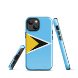 Saint Lucia Lucian Flag iPhone Case 15 14 13 12 11 Pro Max Plus Mini Gift Ideas Country Map Skyline Gift For Her Him Ideas Travel  Souvenir