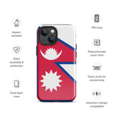 Funda para iPhone 15, 14, 13, 12, 11 Pro Max Plus Mini con bandera de Nepal, regalo de recuerdo de viaje