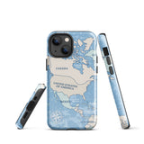 World map travelling North America iPhone Case 15 14 13 12 11 Pro Max Plus Mini Gift Travel Souvenir