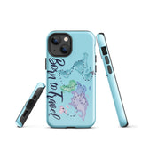 Born to travel iPhone Case 15 14 13 12 11 Pro Max Plus Mini Gift Travel Souvenir